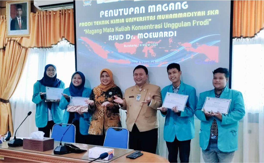 Penutupan Magang Mata Kuliah Konsentrasi Unggulan Prodi (MKKUP) S1 Teknik Kimia Universitas Muhammadiyah Surakarta di RSUD Dr. Moewardi