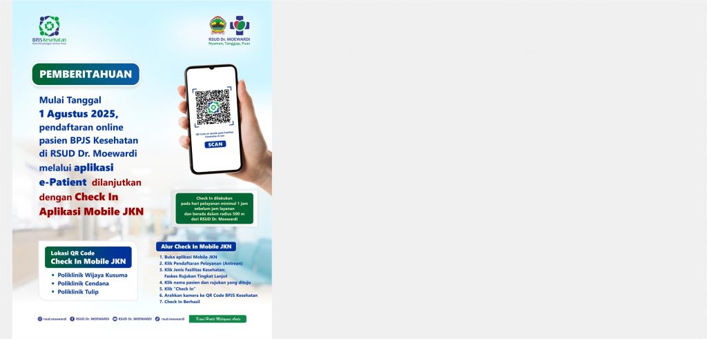 Check In Aplikasi Mobile JKN untuk Pendaftaran Online Pasien BPJS Kesehatan di RSUD Dr. Moewardi Mulai Tanggal 1 Agustus 2025