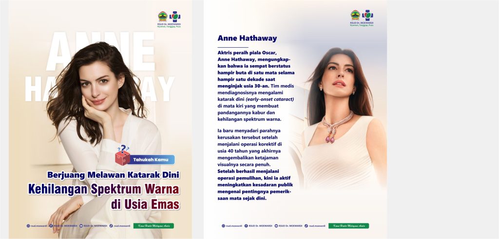 Tahukah Kamu? Kisah Anne Hathway, Berjuang Melawan Katarak Dini: Kehilangan Spektrum Mata di Usia Emas